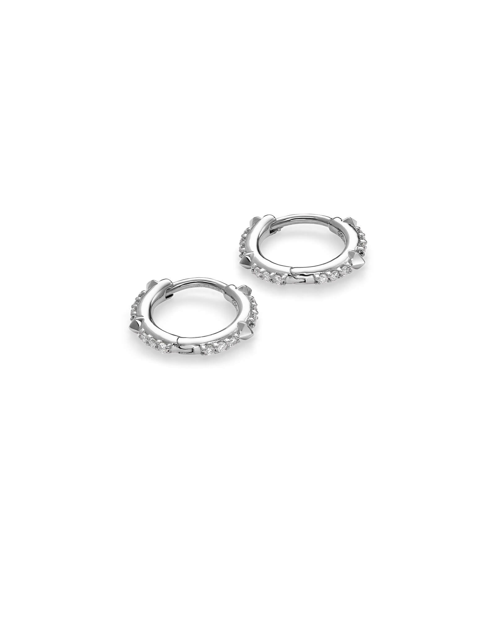 Kendra Scott Jett Earrings 14K White Gold White Diamond-Earrings-Kendra Scott-E1294WGD, Max Retail-The Twisted Chandelier