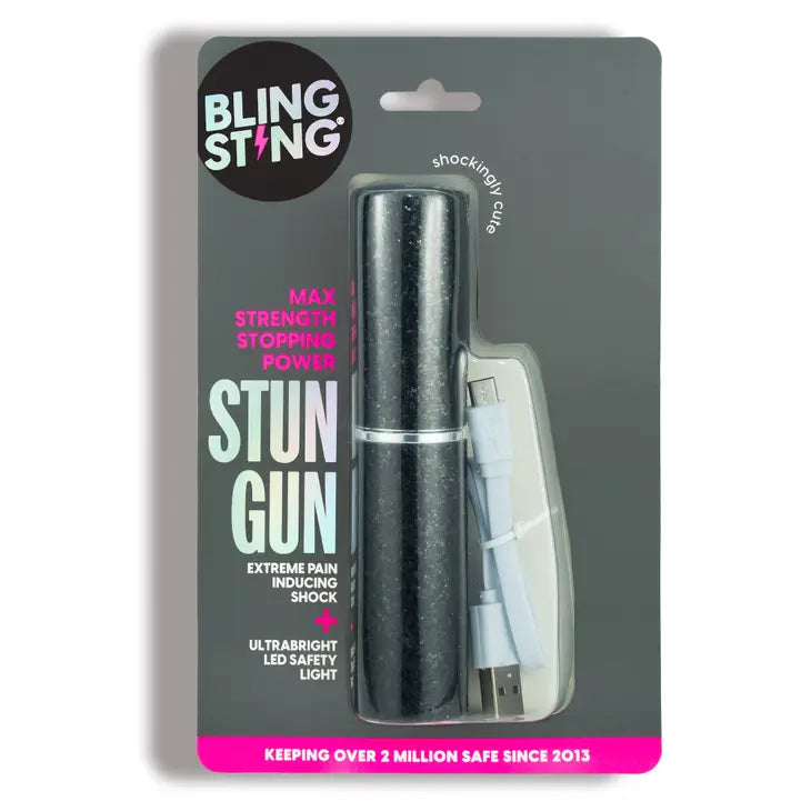 Black Glitter Mini Stun Gun-Personal Defense-BLINGSTING-Faire-The Twisted Chandelier