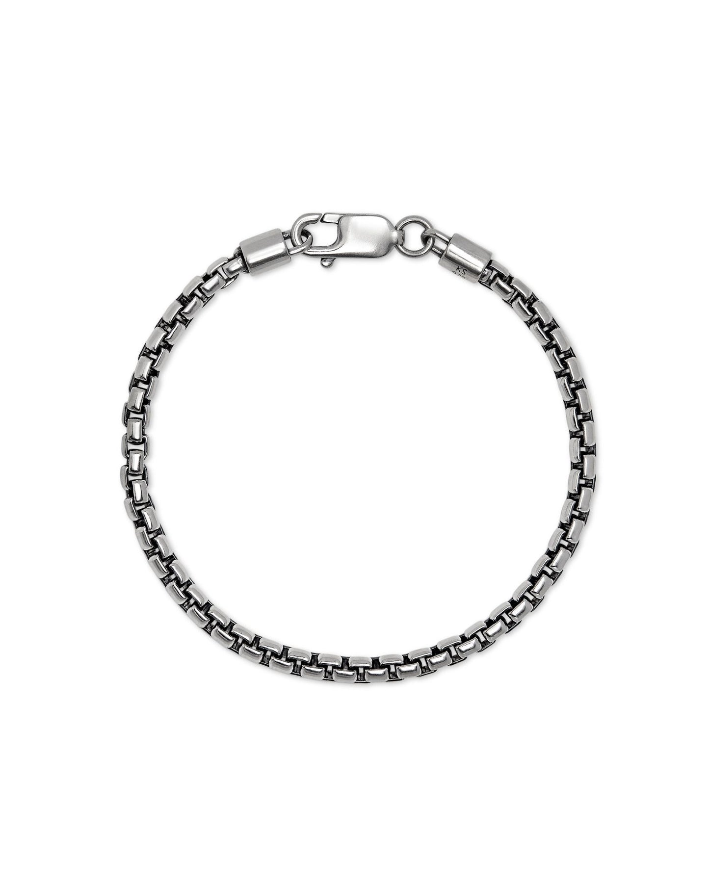 Kendra Scott Beck Round Box Chain Bracelet Oxidized Sterling Silver M-Bracelets-Kendra Scott-B1345OSV-The Twisted Chandelier