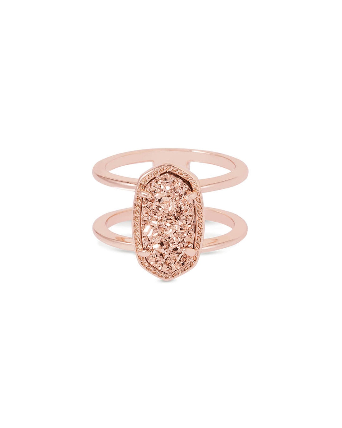 Kendra Scott Elyse Double Band Rose Gold Ring - Rose Gold Drusy-Rings-Kendra Scott-APRIL2022, KS, R1052RSG-The Twisted Chandelier
