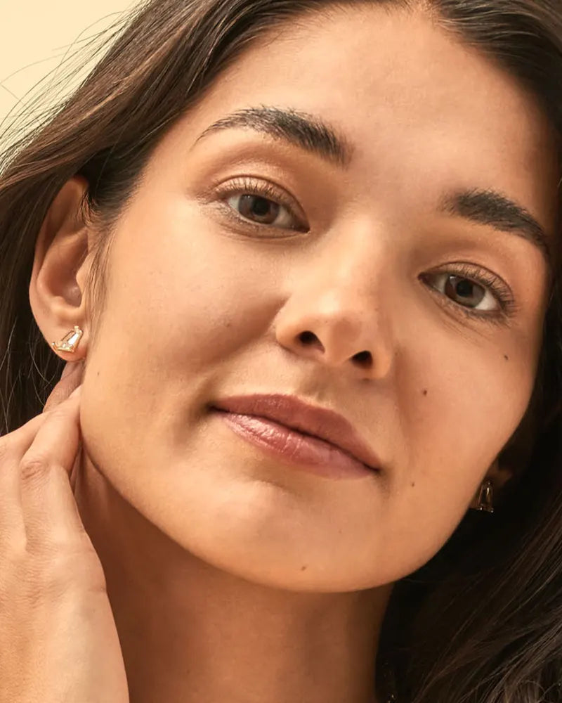 Kendra Scott Blair Stud Earrings Gold White Crystal-Earrings-Kendra Scott-E1981GLD-The Twisted Chandelier