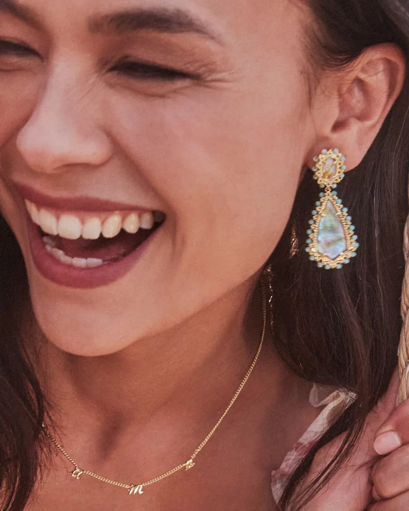 Kendra Scott Camry Beaded Statement Earrings Gold Iridescent Mix-Earrings-Kendra Scott-E1937GLD-The Twisted Chandelier