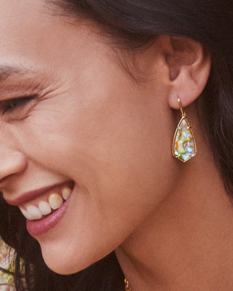 Kendra Scott Camry Drop Earrings Gold Iridescent Abalone-Earrings-Kendra Scott-E1938GLD-The Twisted Chandelier