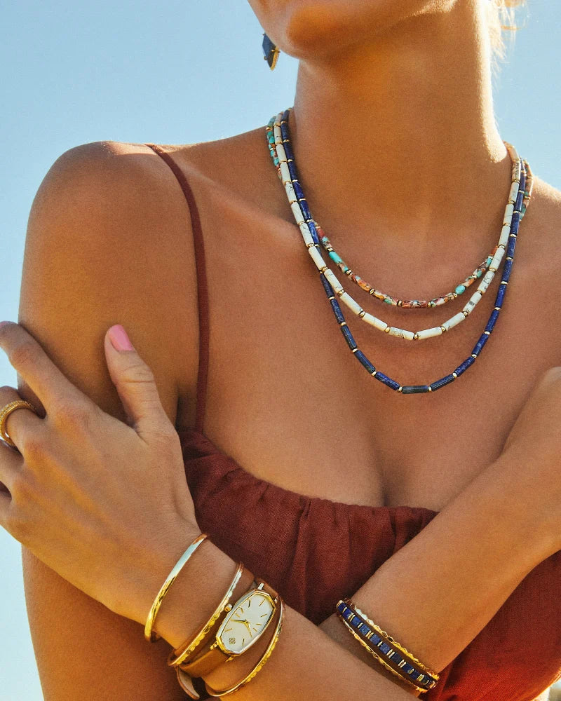 Kendra Scott Ember Strand Necklace Gold White Howlite-Necklaces-Kendra Scott-N1821GLD-The Twisted Chandelier
