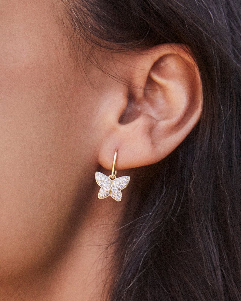 Kendra Scott Lillia Crystal Drop Earrings Gold White Crystal-Earrings-Kendra Scott-E2063GLD-The Twisted Chandelier