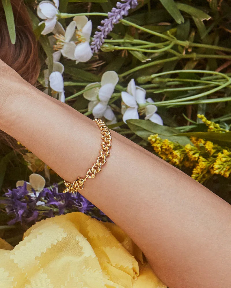 Kendra Scott Lonnie Set of 2 Chains Bracelets Gold Metal-Bracelets-Kendra Scott-B1499GLD-The Twisted Chandelier