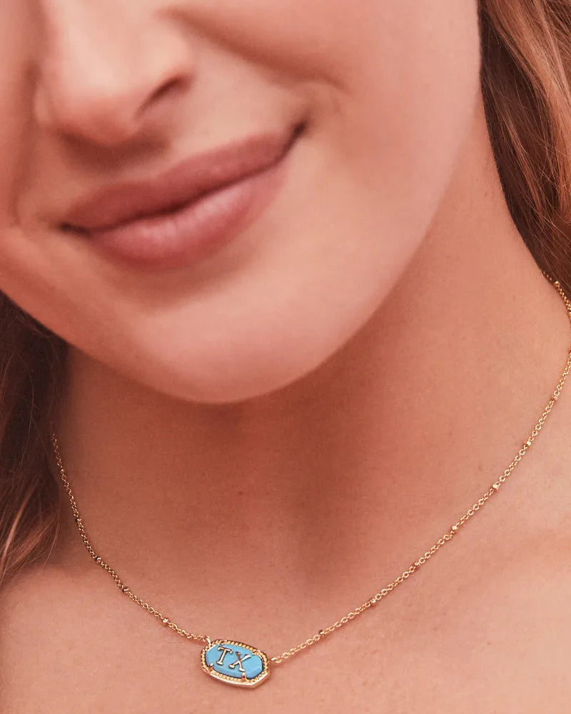 Kendra Scott Elisa Texas Necklace Gold Turquoise Magnesite-Necklaces-Kendra Scott-N00122GLD-The Twisted Chandelier