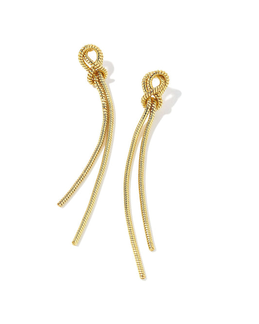 Kendra Scott Annie Linear Earrings Gold Metal-Earrings-Kendra Scott-05/19/24, 1st md, E1980GLD-The Twisted Chandelier
