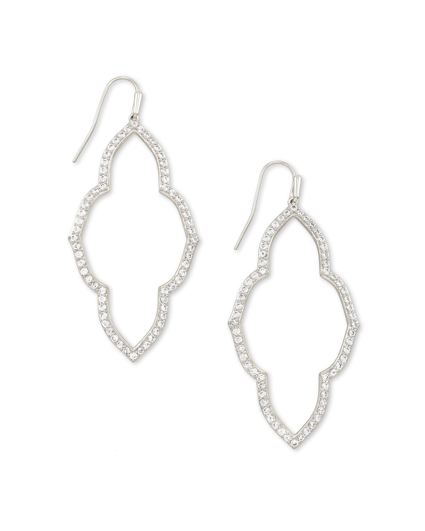 Kendra Scott Abbie Open Frame Earrings Rhodium Metal-Earrings-Kendra Scott-E1730RHD-The Twisted Chandelier