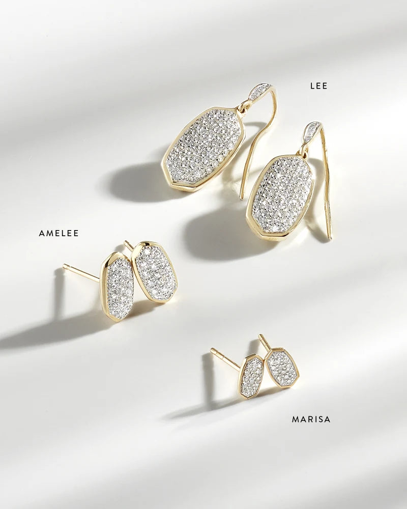 Kendra Scott Marisa Earrings 14K Gold White Diamond-Earrings-Kendra Scott-E1197GLD, Max Retail-The Twisted Chandelier