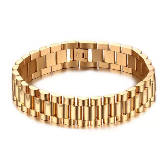Time Stainless Steel Watch Band Bracelets 15mm Gold-Bracelet-moon ryder wholesale-Max Retail-The Twisted Chandelier