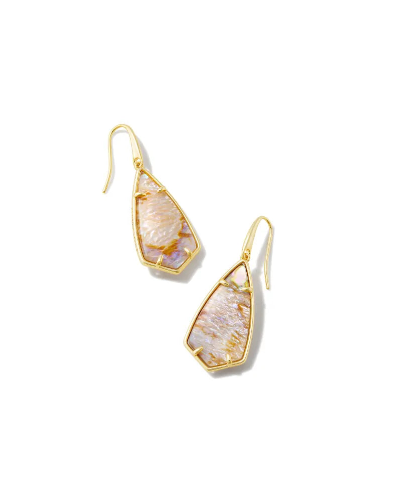 Kendra Scott Camry Drop Earrings Gold Iridescent Abalone-Earrings-Kendra Scott-E1938GLD-The Twisted Chandelier