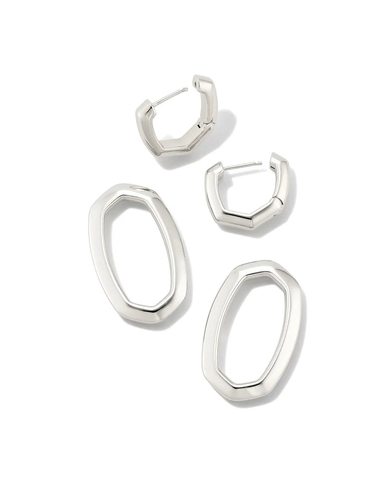 Kendra Scott Devin Crystal Link Earrings Rhodium Pastel Mix Crystals-Earrings-Kendra Scott-E2049RHD-The Twisted Chandelier