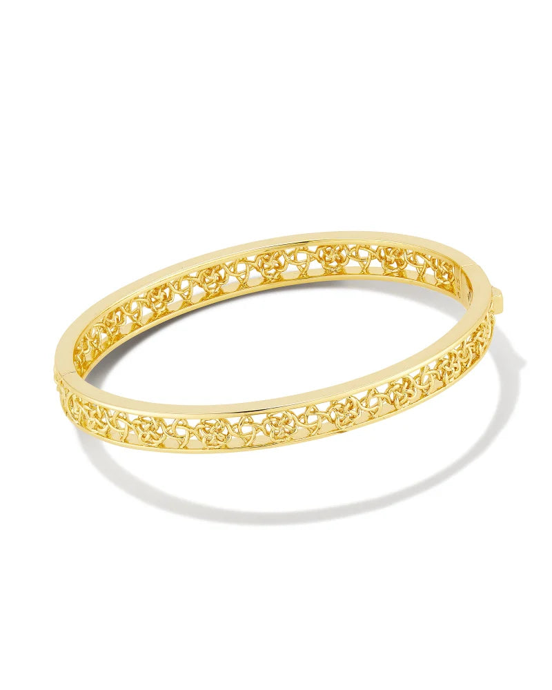 Kendra Scott Kelly Bangle Bracelet Gold Metal M/L-Bracelets-Kendra Scott-B1495GLD-The Twisted Chandelier