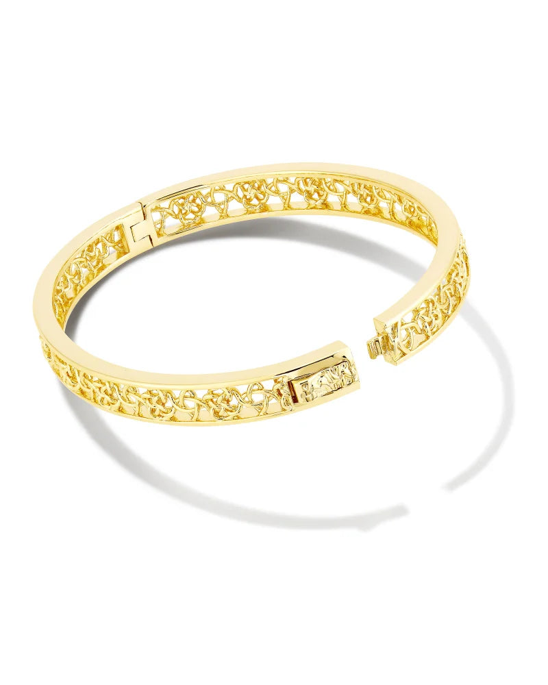 Kendra Scott Kelly Bangle Bracelet Gold Metal M/L-Bracelets-Kendra Scott-B1495GLD-The Twisted Chandelier