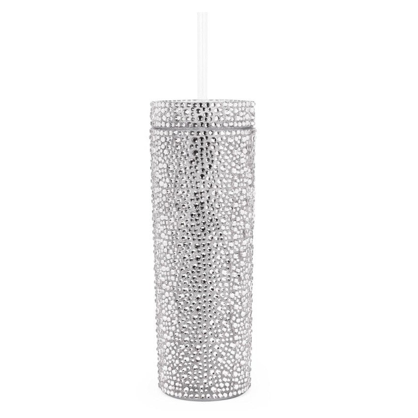 Silver Rhinestone Tumbler-Rhinestone Tumbler-Sparkles Home--The Twisted Chandelier