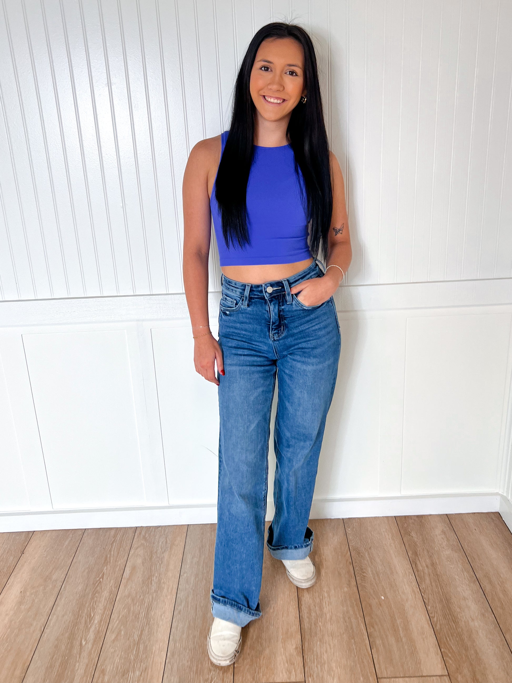 Tenley Casual Crew Neck Crop Top-By Together-08/13/25,BIN A2,FD 07/01/25,OGP 47.50,Tops Collection-The Twisted Chandelier