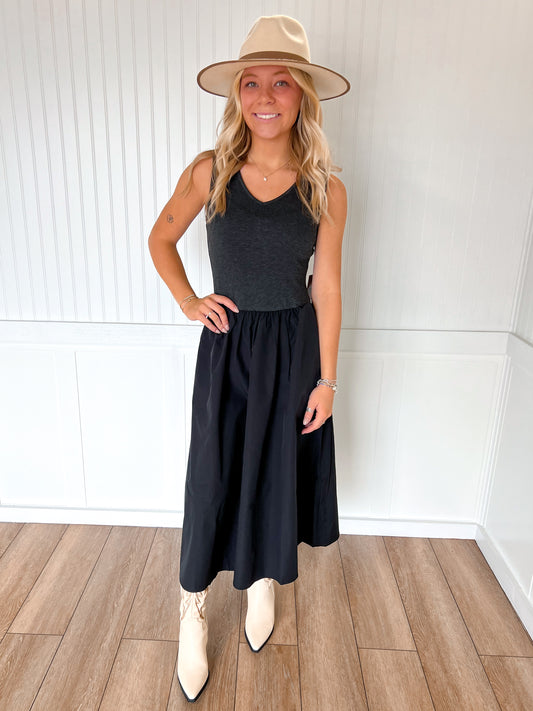 Jaiden Sleeveless Neck Midi Dress-Naked Zebra-DJR-The Twisted Chandelier