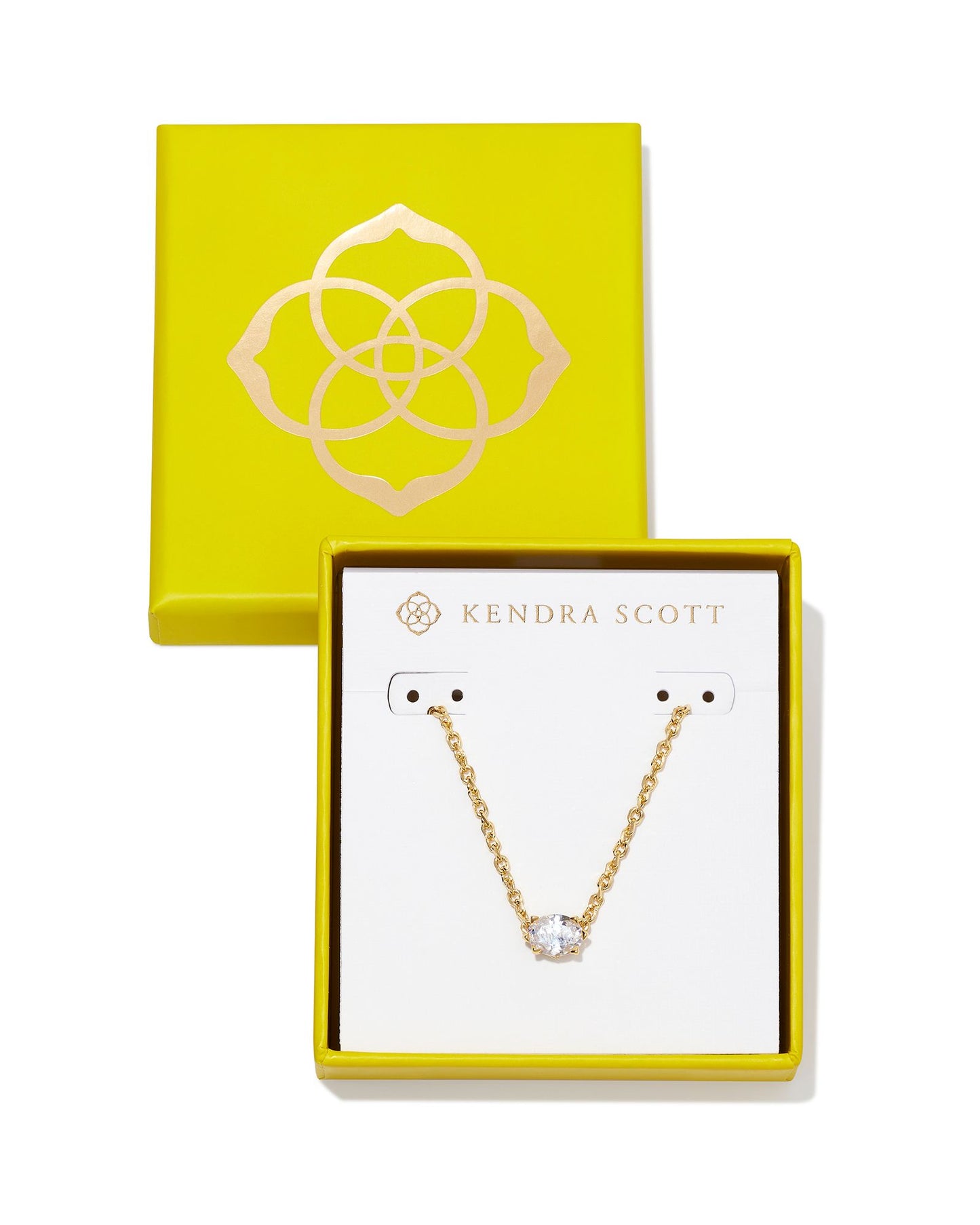 Kendra Scott Cailin Pendant Necklace Boxed Gold White CZ-Jewelry Set-Kendra Scott-G00015GLD-The Twisted Chandelier