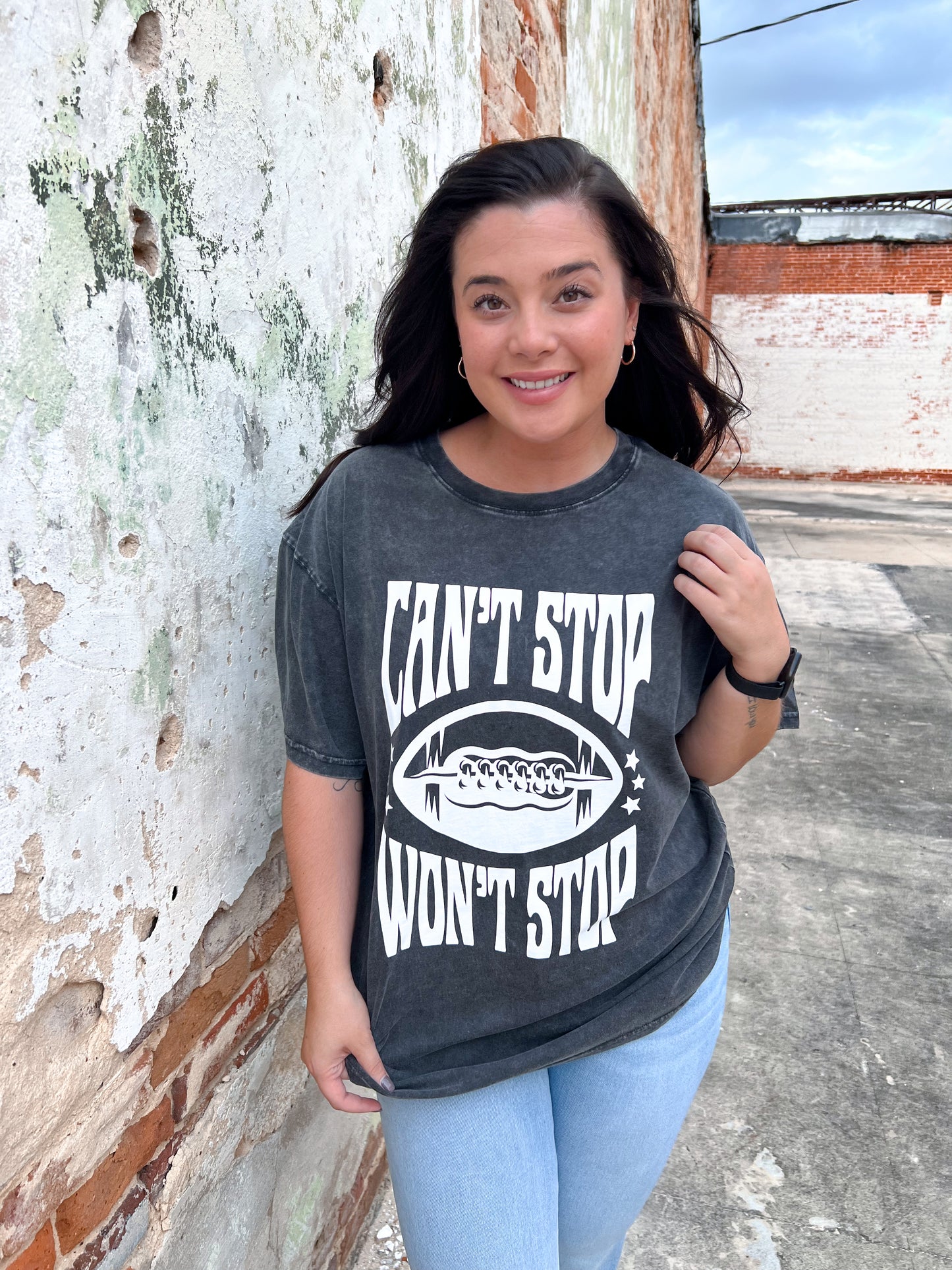 Can't Stop Won't Stop Rocker Tee-Shirt-friday+saturday-11/28/23 md,2nd md,Bin c1,Max Retail,Tops Collection-The Twisted Chandelier