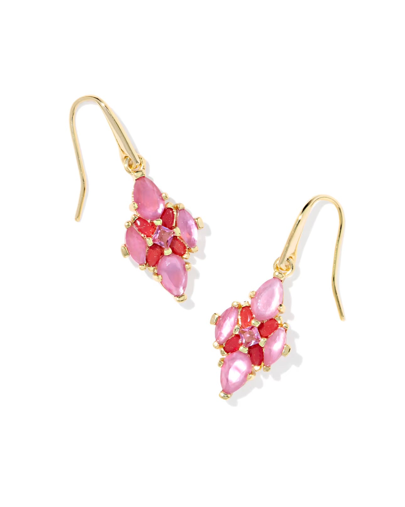 Kendra Scott Abbie Crystal Drop Earrings Gold Pink Mix-Kendra Scott-E00938GLD-The Twisted Chandelier