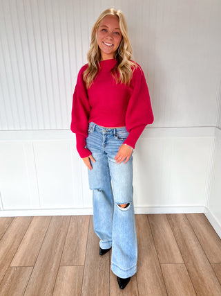 Hollie Boat Neck Elegant Ribbed Knitted Loose Sweater-Vine & Love-02/10/26,OGP 59.99,Tops Collection-The Twisted Chandelier