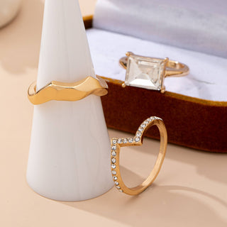 Geometric Sparkle Double Band Ring-JOSSLYN by wall to wall-80R210-The Twisted Chandelier