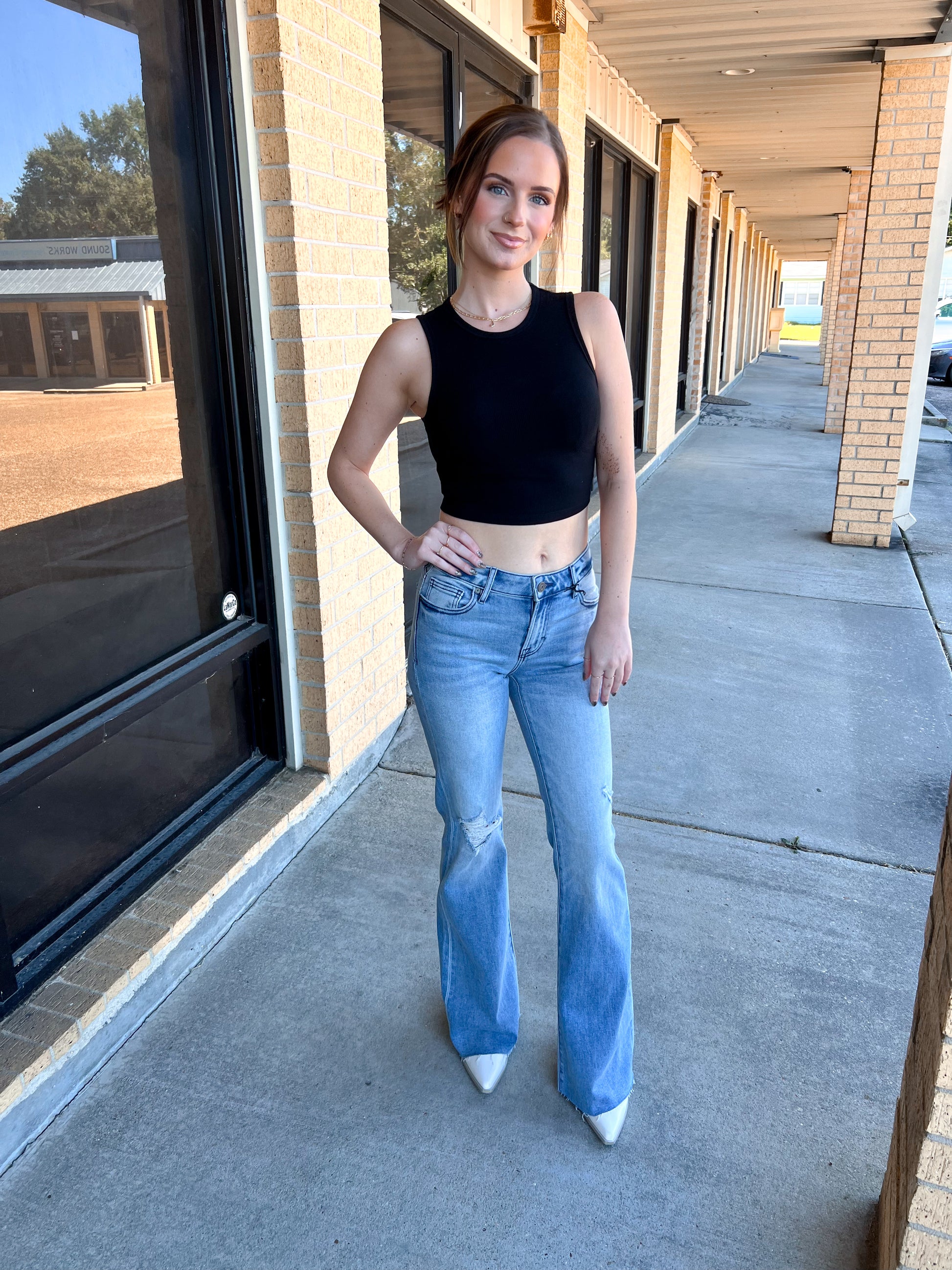 Hayley Round Neck Sleeveless Crop Top-Apparel & Accessories-le lis-09/03/24,1st md,MT5576,OGP 26.99,Tops Collection-The Twisted Chandelier