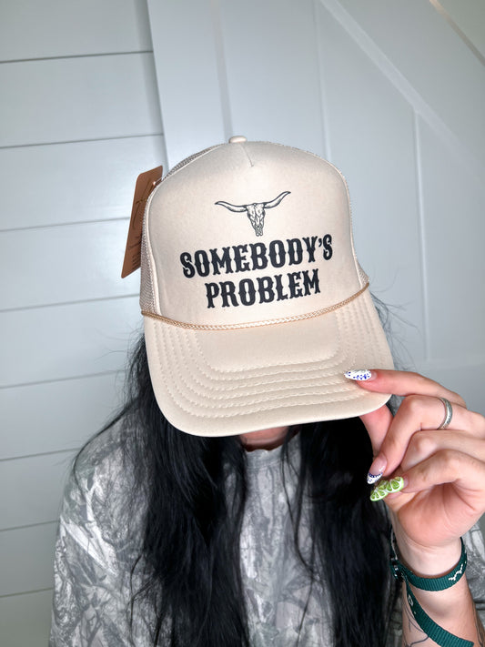 Somebody's Problem Snapback Foam Trucker Hat-Trucker Hat-Turquoise & Tequila-CR 04/21/25-The Twisted Chandelier