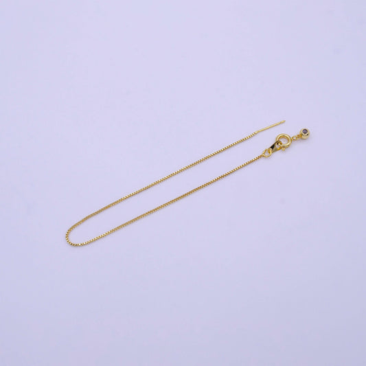 1x 16.5"/19"Gold Filled Adjustable Box Chain Slider Necklace-Aim Eternal-The Twisted Chandelier