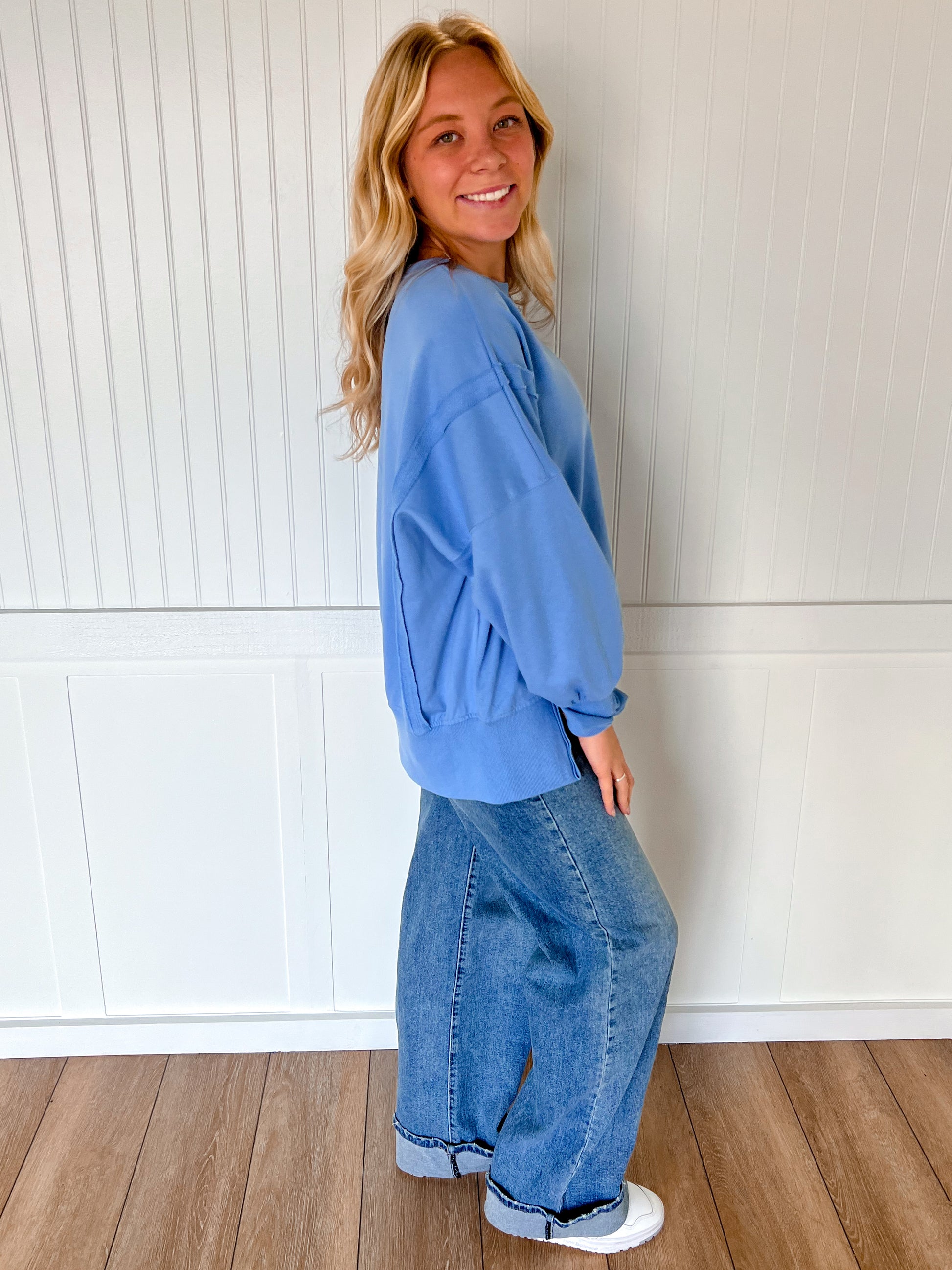 Skyla Oversized Slit Detailed Sweatshirt-Sewn and Seen-Bin a4,FD 09/30/25,Tops Collection-The Twisted Chandelier