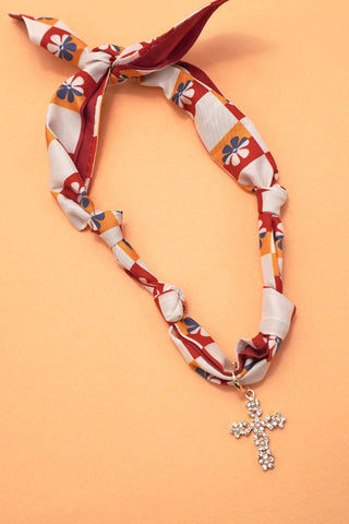 Handcrafted Scarf Interchangeable Charm Necklace-JOSSLYN by wall to wall-The Twisted Chandelier