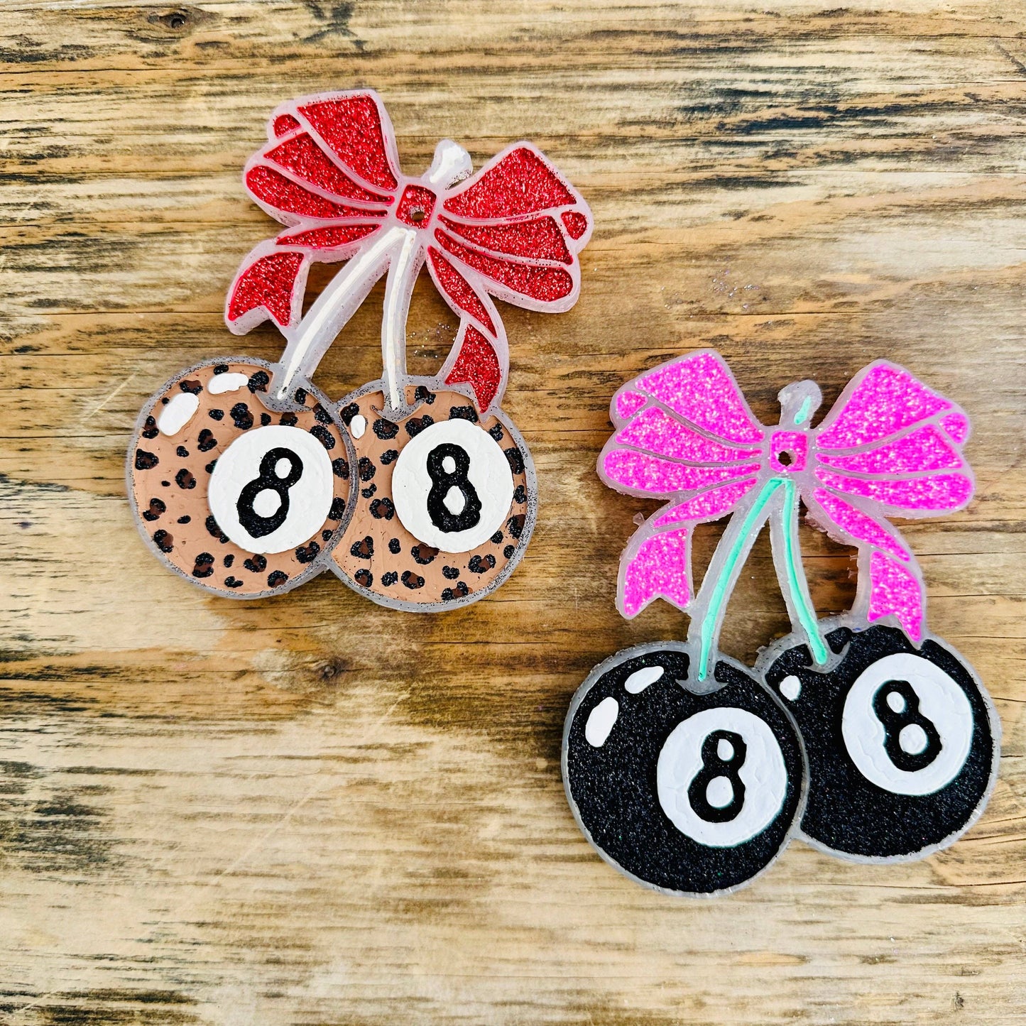 **Custom** Eight ball Cherries with Bow Car Freshie-Southern Creek Wholesale-The Twisted Chandelier