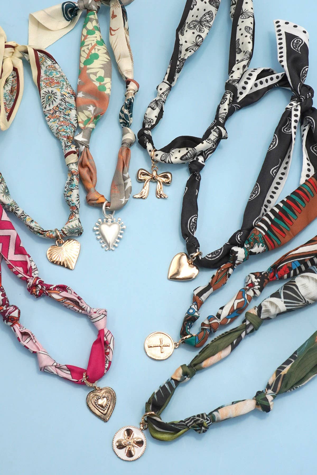 Handcrafted Scarf Interchangeable Charm Necklace-JOSSLYN by wall to wall-The Twisted Chandelier