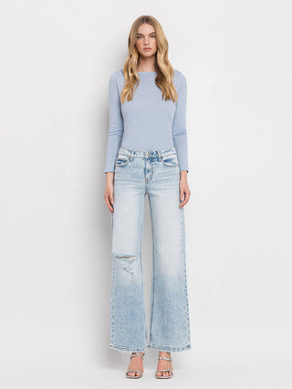 Monroe Tummy Control Super High Rise Wide Leg Jeans-Pants-Lovervet by VERVET-bottoms,LV1312-The Twisted Chandelier