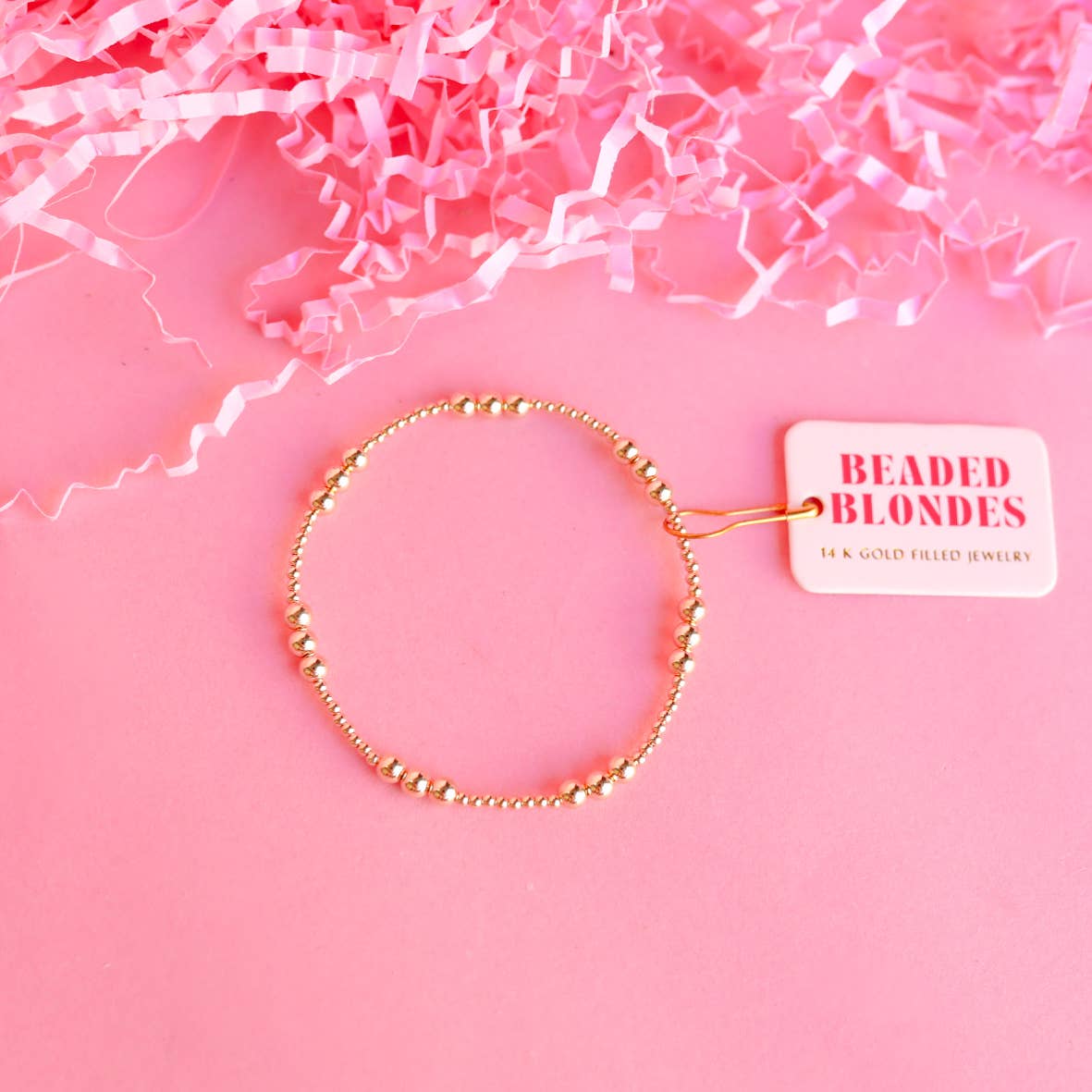 ILY Bracelet in Gold-Beaded Blondes-The Twisted Chandelier