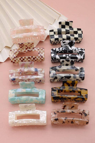 Rectangle Cellulose Hair Claw Clip-JOSSLYN by wall to wall-The Twisted Chandelier