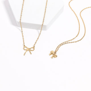 18K Gold PVD Stainless Steel Ribbon Bow Charm-Stainless Steel Charm-WJW-The Twisted Chandelier