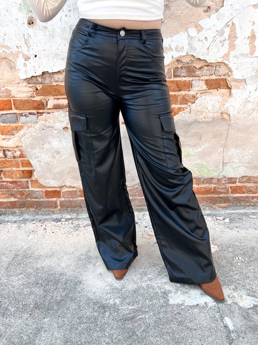 Alexis Faux Leather High Waisted Pants-Pants-Entro-bin a5-The Twisted Chandelier