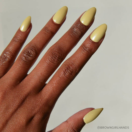 Yellow Pop Press-On Nails| Solid Pastel Yellow| Glaze finish-Glamnetic-The Twisted Chandelier