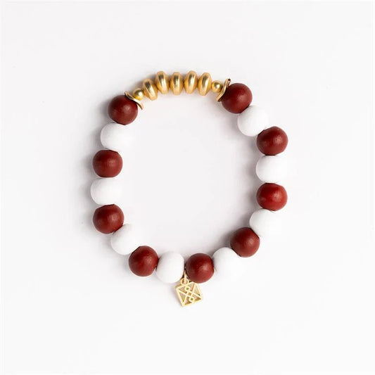 Michelle McDowell Myles Bracelet - Gameday Maroon & White-Bracelets-Michelle McDowell-gameday-The Twisted Chandelier