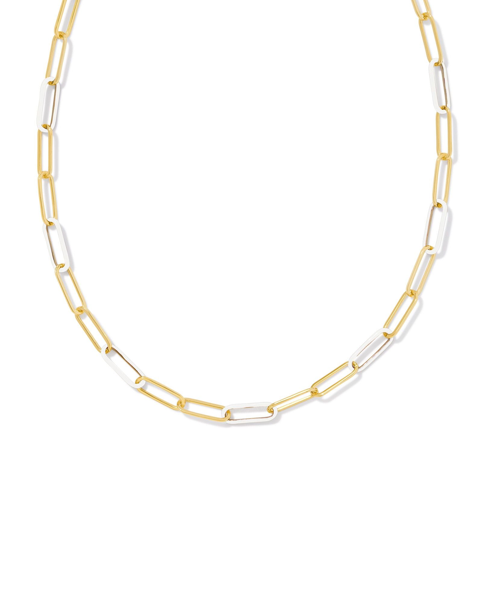 Kendra Scott Ainsley Convertible Chain Necklace Gold White Enamel-Necklaces-Kendra Scott-CR 07/31/24, FD 07/31/24, gameday, N00718GLD-The Twisted Chandelier