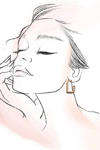 Pearl Gold Mix Rectangle Hoop Earrings-JOSSLYN by wall to wall-31E24892-The Twisted Chandelier