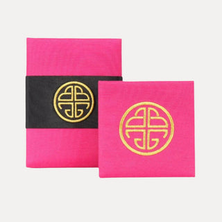 Pink Silk Gift Box with Gold Embroidery-BuDhaGirl-The Twisted Chandelier