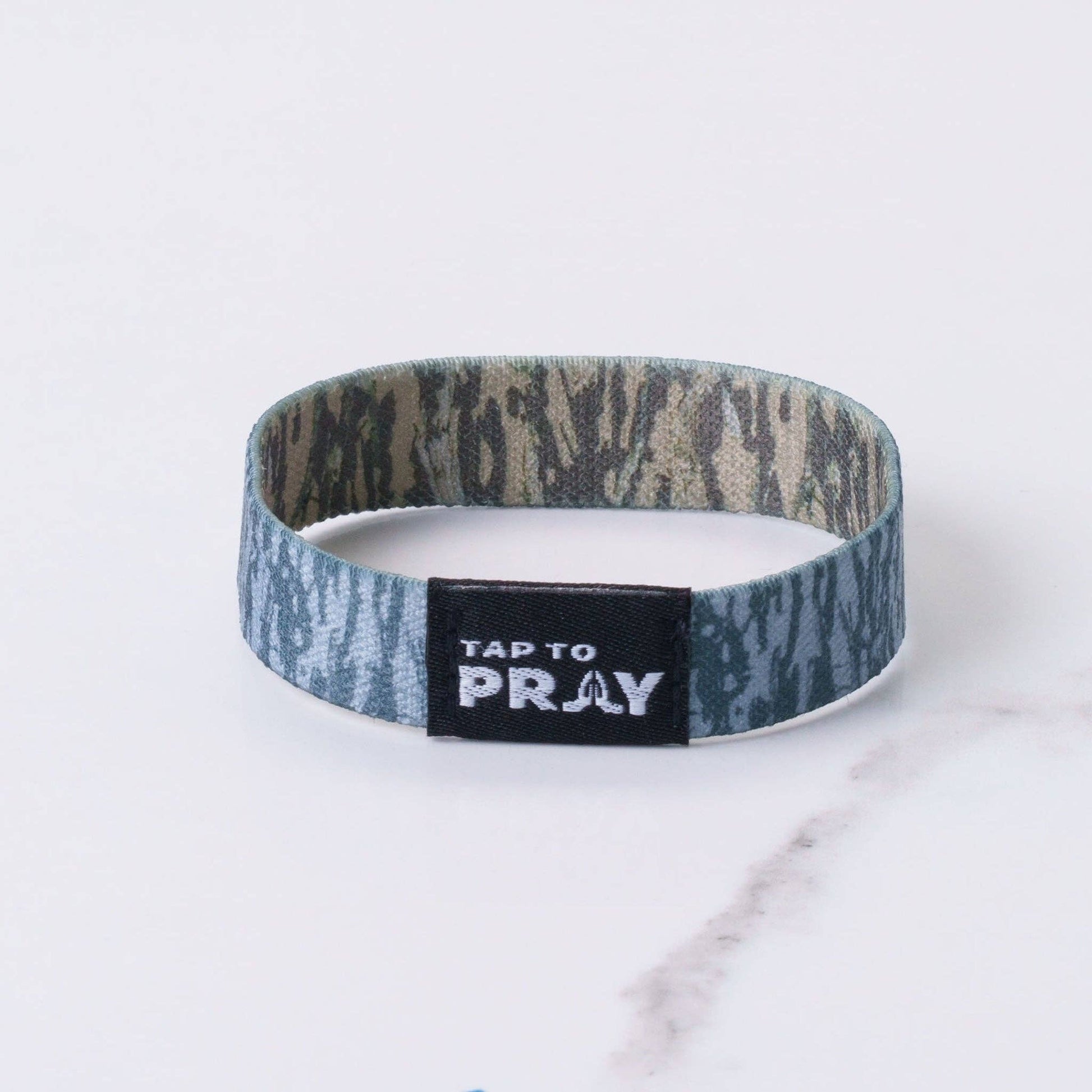 Tap To Pray™ Wristbands - Tree Bark Camo Brown & Grey-Versible-The Twisted Chandelier