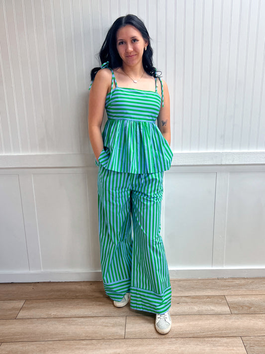 Maren Striped Adjustable Tie Shoulder Strap Top-ENTRO-FD 04/30/26,T30506,Tops Collection-The Twisted Chandelier
