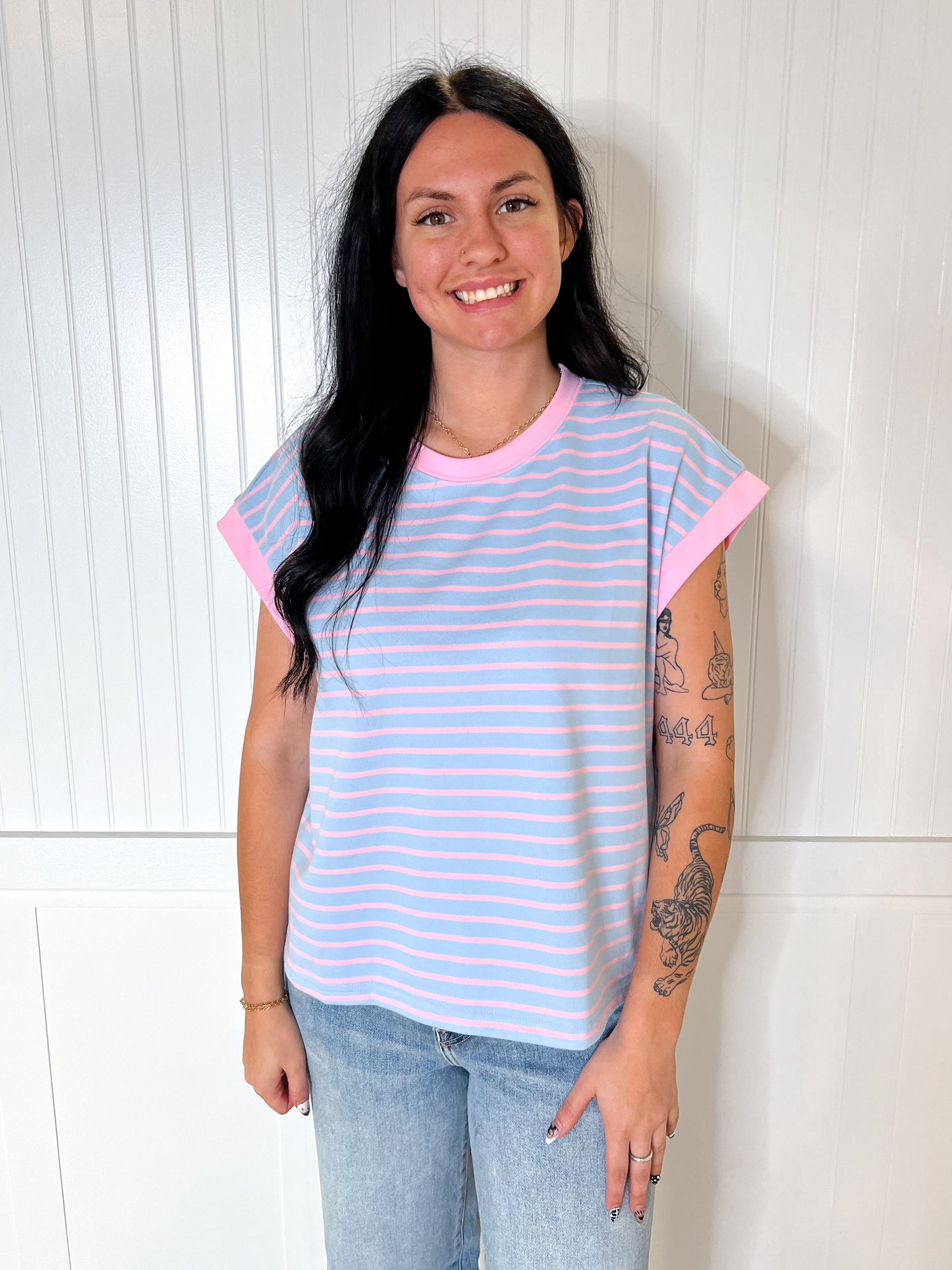 Bailey Striped Terry Top-Sewn and Seen-Bin B4,FD 09/09/25,Tops Collection-The Twisted Chandelier