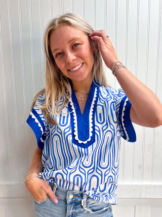 Lila Printed Flutter Sleeve Top-Shirts & Tops-ENTRO-FD 04/06/26,Tops Collection-The Twisted Chandelier