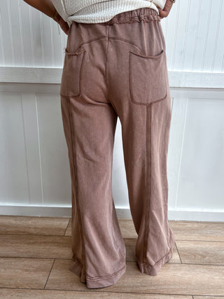 Bailey Mineral Wash Curved Seam Wide Leg Pants