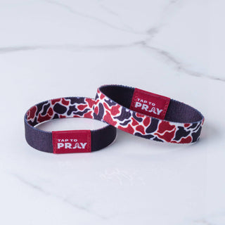 Tap To Pray™ Wristbands - Team Camo - Maroon & Black-Versible-The Twisted Chandelier